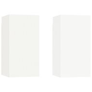 Комплект ТВ шкафове от 4 части, инженерно дърво, бял гланц