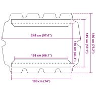 Резервен сенник за градинска люлка, зелен, 188/168x145/110 см