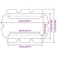 Резервен сенник за градинска люлка, син, 150/130x105/70 см