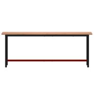 Работна маса 220x55x81,5 см масивно дърво бук и метал