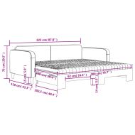 Канапе с изтеглящо легло и матрак кремаво 100x200 см плат