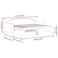Канапе с изтеглящо легло и матрак кремаво 80x200 см плат