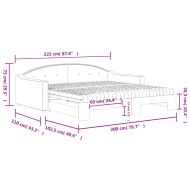 Канапе с изтеглящо легло и матраци светлосиво 100x200 см плат