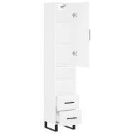 Висок шкаф, бял, 34,5x34x180 см, инженерно дърво