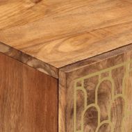 Комплект мебели за баня, 2 части, масивна мангова дървесина