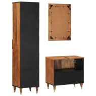 Комплект мебели за баня, 3 части, масивна мангова дървесина