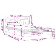 Легло Viana без матрак, сиво, 120x200 см, изкуствена кожа