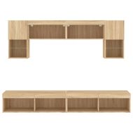 ТВ стенни модули с LED, 6 части, сонома дъб, инженерно дърво