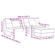 2-местно разтегателно канапе с табуретка, синьо, кадифе