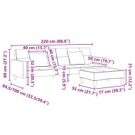 2-местно разтегателно канапе с табуретка, синьо, кадифе
