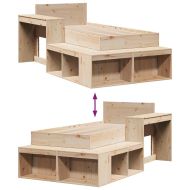 Рамка за легло без матрак, 75x190 см, масивна чамова дървесина