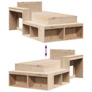 Рамка за легло без матрак, 80x200 см, бор масив