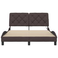 Рамка за легло със светодиод без матрак, 140x200 см, плат