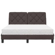 Легло с матрак, тъмнокафяво, 120x200 см, плат