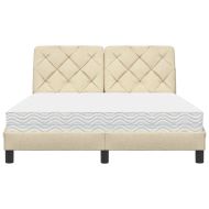 Легло с матрак, кремаво, 120x200 см, плат