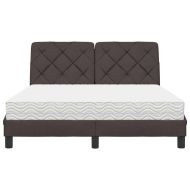 Легло с матрак, тъмнокафяво, 140x190 см, плат