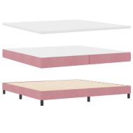 Легло с пружинирана основа с матрак Розово 200 x 200 cm Кадифе