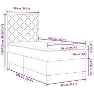 Легло с пружинирана основа Тъмен син 90 x 200 cm текстил