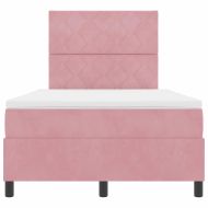 Легло с пружинирана основа с матрак Розово 120 x 190 cm текстил