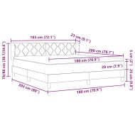 Легло с пружинирана основа Тъмносиньо 180 x 200 cm Кадифе