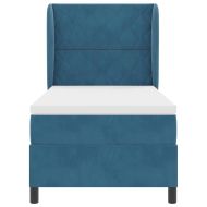 Легло с пружинирана основа Тъмен син 200 x 90 см Полиестер