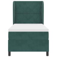Легло с пружинирана основа Тъмен зелен 200 x 100 cm Полиестер