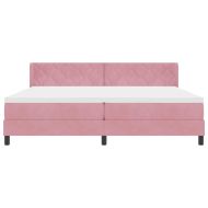 Легло с пружинирана основа Розово 200 x 200 cm Полиестер