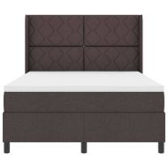 Легло с пружинирана основа Тъмнокафяв 140 x 200 cm текстил