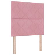 LED кутия за пружини с легло Розово 100 x 200 cm текстил