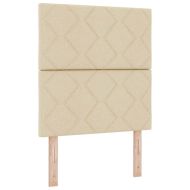 LED кутия за пружини с легло с матрак Крем 80 x 200 cm текстил