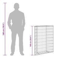 Габион повдигната леха трапец поцинкована стомана 80x20x100 см