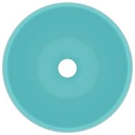 Луксозна кръгла мивка, матово светлозелена, 40x15 см, керамика