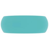 Луксозна кръгла мивка, матово светлозелена, 40x15 см, керамика