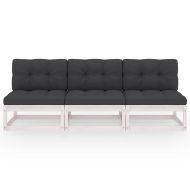 3-местен диван с възглавници, борово дърво масив