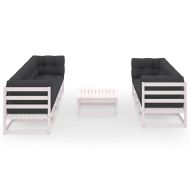 Градински лаундж комплект, 8 части, с възглавници, бор масив