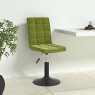 Въртящи се трапезни столове, 6 бр, светлозелени, кадифе