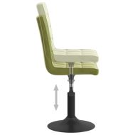 Въртящи се трапезни столове, 6 бр, светлозелени, кадифе
