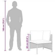 Модулен ъглов диван с възглавници, сив полиратан