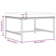 Модулна табуретка с възглавница, черна, полиратан
