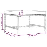 Градински комплект с възглавници, 3 части, черен полиратан