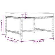 Градински комплект с възглавници, 4 части, черен полиратан