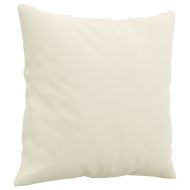 Комплект дивани 2 части с възглавници, кремав, кадифе