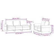 Комплект дивани от 2 части с възглавници, кремав, кадифе