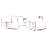 Комплект дивани от 2 части с възглавници, син, кадифе