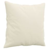 Комплект дивани 2 части с възглавници, кремав, кадифе