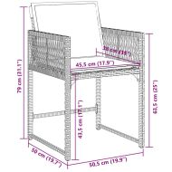 Градински трапезен комплект възглавници 5 части черен полиратан