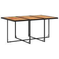 Градински трапезен комплект 7 части възглавници черен полиратан