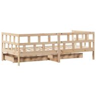 Легло с чекмеджета, без матрак, 90x200 см, масивно дърво