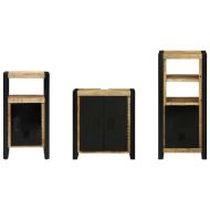 Комплект мебели за баня 3 pcs Кафяво Солидно възстановено дърво