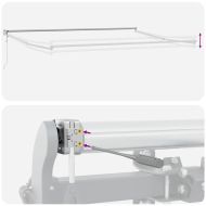 Сгъваем навес с жълто и оранжево 400 ×350 cm текстил